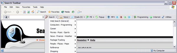 Screenshot of Search Toolbar